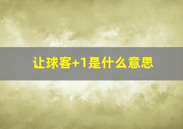 让球客+1是什么意思