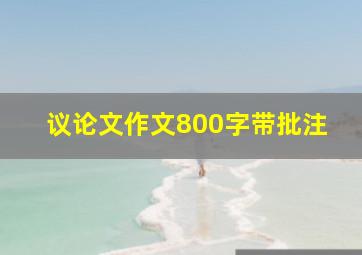 议论文作文800字带批注