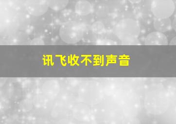 讯飞收不到声音