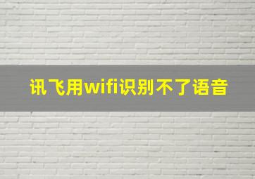 讯飞用wifi识别不了语音