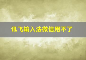 讯飞输入法微信用不了