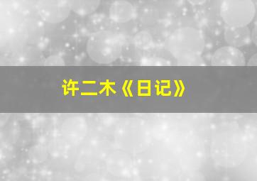 许二木《日记》