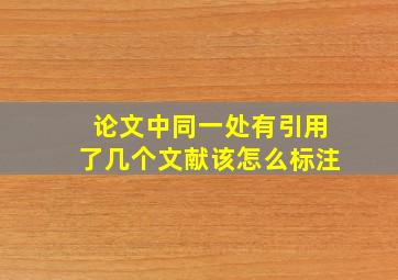 论文中同一处有引用了几个文献该怎么标注