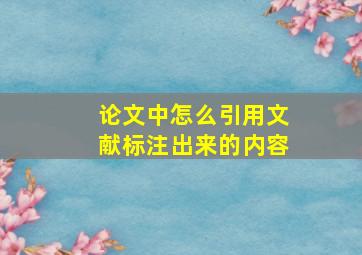 论文中怎么引用文献标注出来的内容