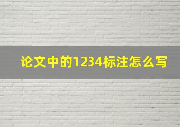 论文中的1234标注怎么写