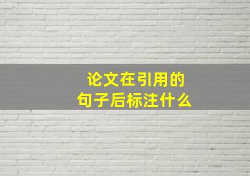 论文在引用的句子后标注什么