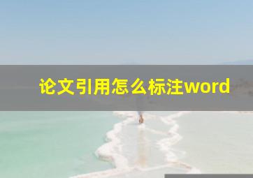 论文引用怎么标注word