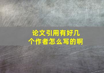 论文引用有好几个作者怎么写的啊