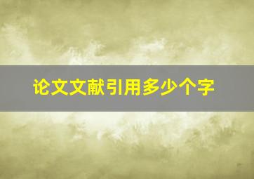 论文文献引用多少个字