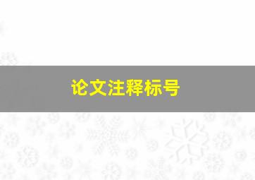 论文注释标号