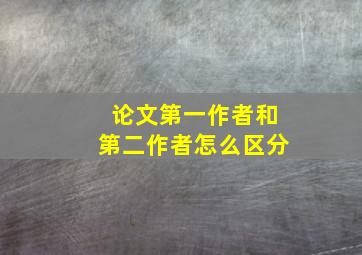 论文第一作者和第二作者怎么区分