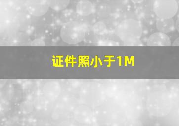 证件照小于1M