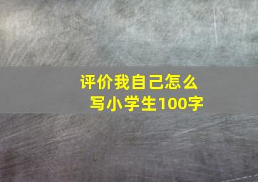 评价我自己怎么写小学生100字