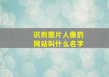 识别图片人像的网站叫什么名字