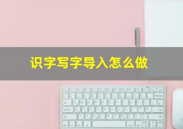 识字写字导入怎么做