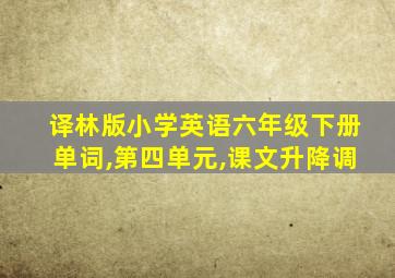 译林版小学英语六年级下册单词,第四单元,课文升降调