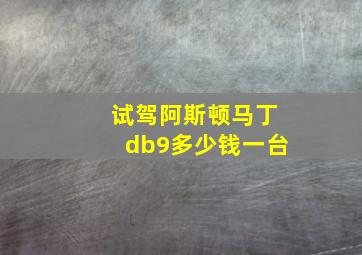 试驾阿斯顿马丁db9多少钱一台