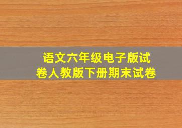 语文六年级电子版试卷人教版下册期末试卷