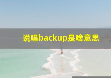 说唱backup是啥意思