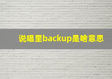 说唱里backup是啥意思