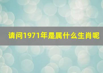 请问1971年是属什么生肖呢