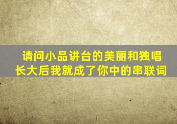 请问小品讲台的美丽和独唱长大后我就成了你中的串联词