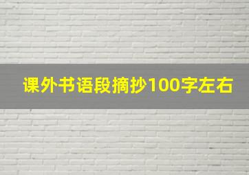 课外书语段摘抄100字左右