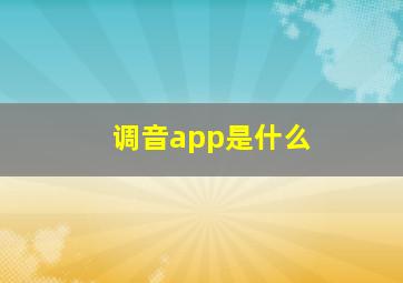 调音app是什么