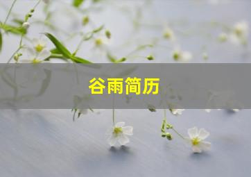 谷雨简历