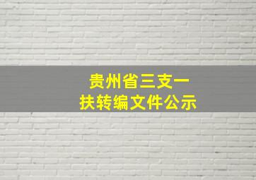 贵州省三支一扶转编文件公示