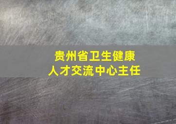 贵州省卫生健康人才交流中心主任