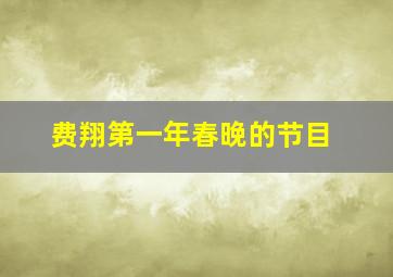 费翔第一年春晚的节目