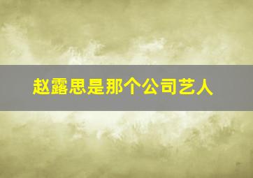 赵露思是那个公司艺人