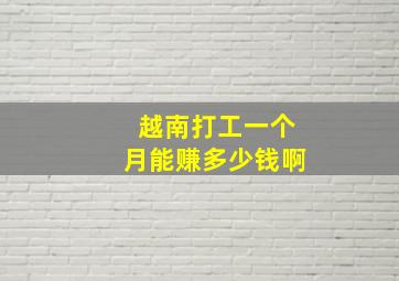 越南打工一个月能赚多少钱啊