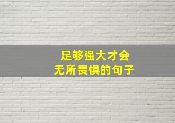 足够强大才会无所畏惧的句子