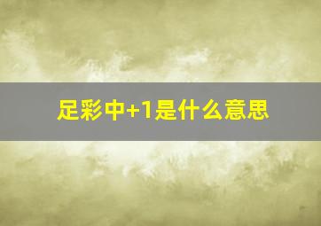 足彩中+1是什么意思