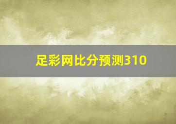 足彩网比分预测310