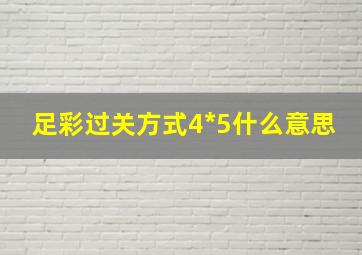 足彩过关方式4*5什么意思