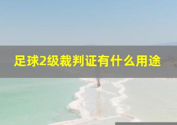 足球2级裁判证有什么用途