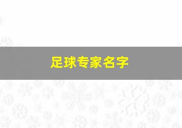 足球专家名字