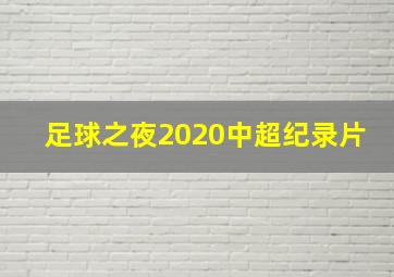 足球之夜2020中超纪录片