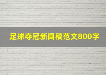 足球夺冠新闻稿范文800字