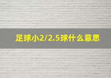 足球小2/2.5球什么意思