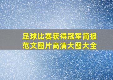 足球比赛获得冠军简报范文图片高清大图大全