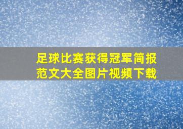 足球比赛获得冠军简报范文大全图片视频下载