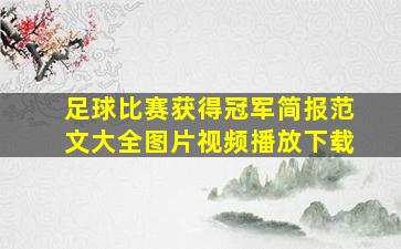 足球比赛获得冠军简报范文大全图片视频播放下载