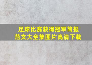 足球比赛获得冠军简报范文大全集图片高清下载