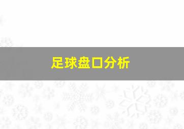 足球盘口分析