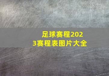 足球赛程2023赛程表图片大全