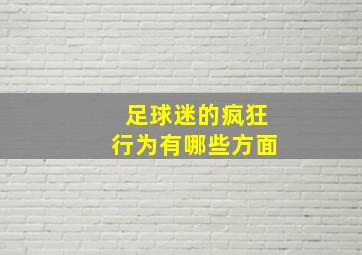 足球迷的疯狂行为有哪些方面